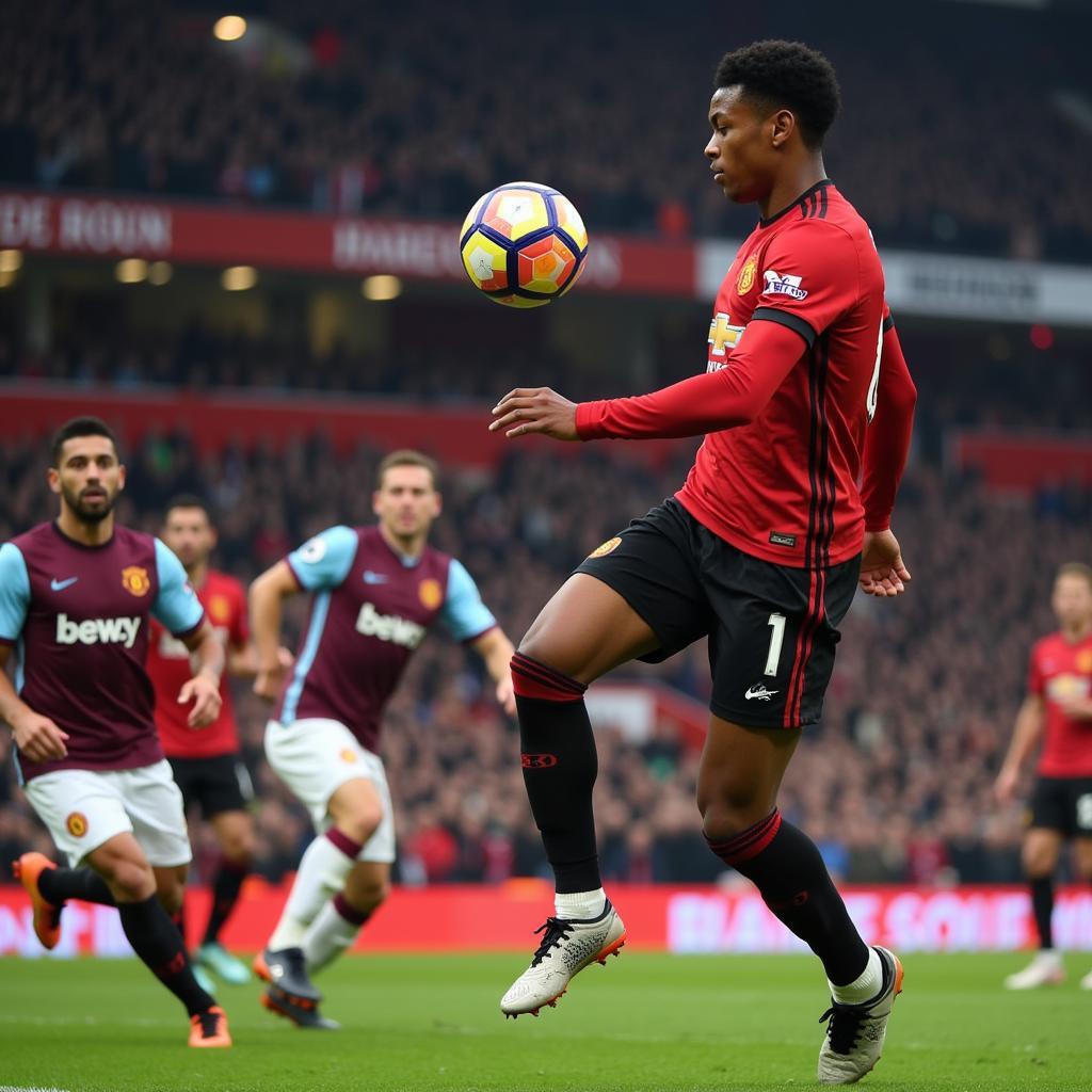 Marcus Rashford đánh đầu ghi bàn