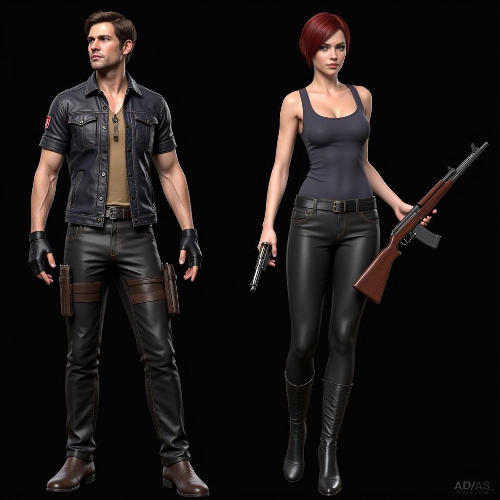 Hình ảnh Leon và Claire trong Resident Evil 2 Remake