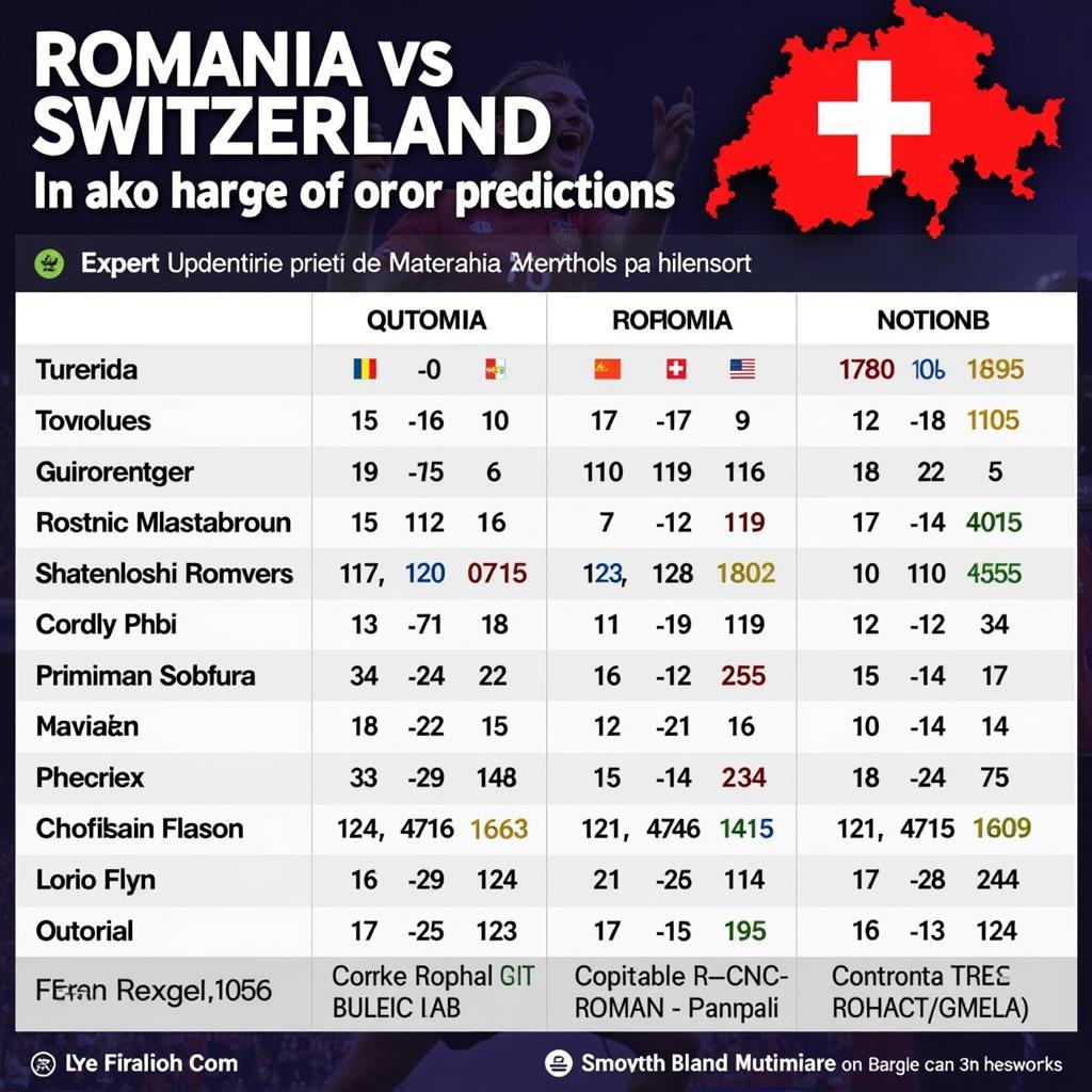 Dự đoán kết quả trận đấu Romania vs Thụy Sĩ