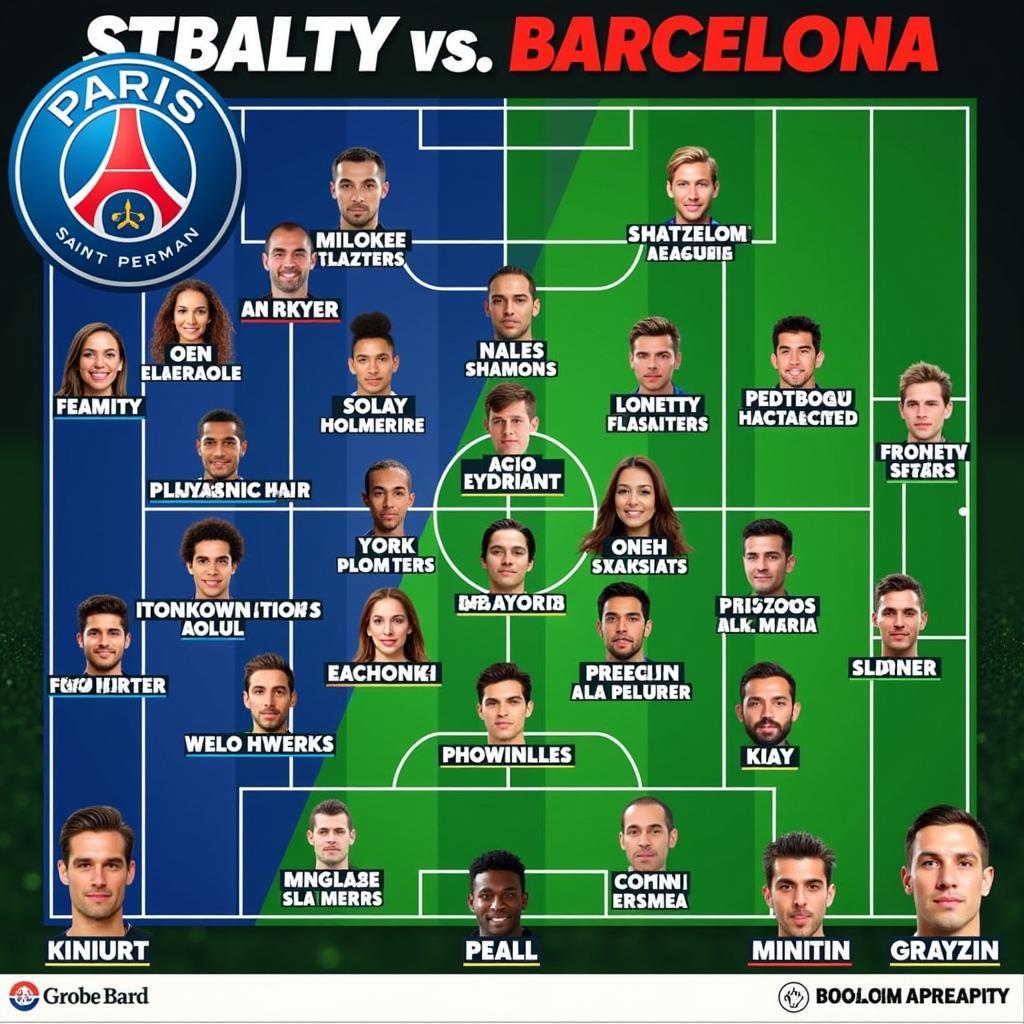 So sánh đội hình ra sân của PSG và Barcelona