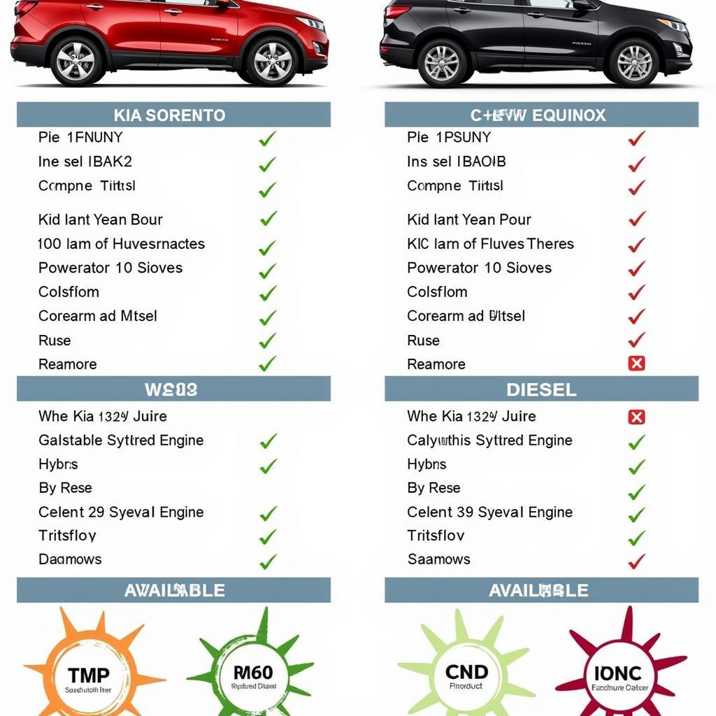 Kia Sorento and Chevy Equinox Engine Comparison