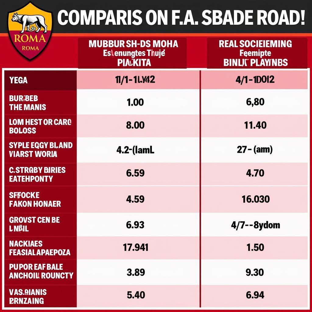 So sánh lực lượng Roma vs Real Sociedad