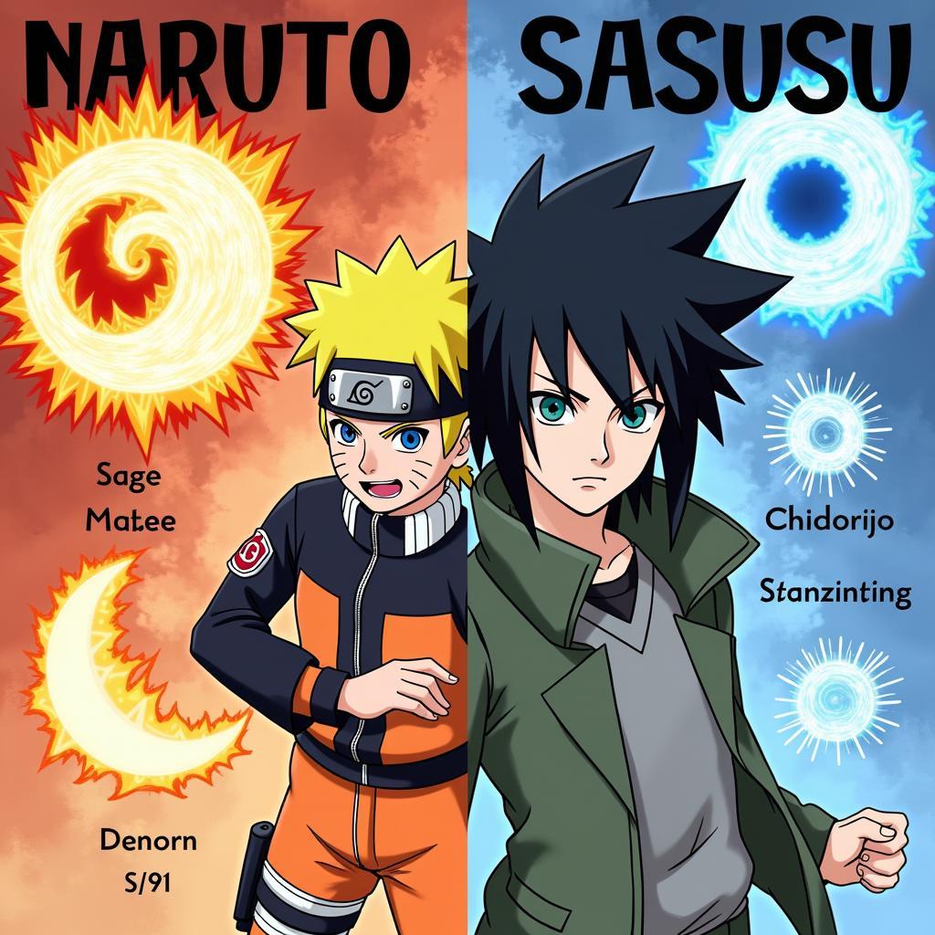 So sánh sức mạnh Naruto và Sasuke