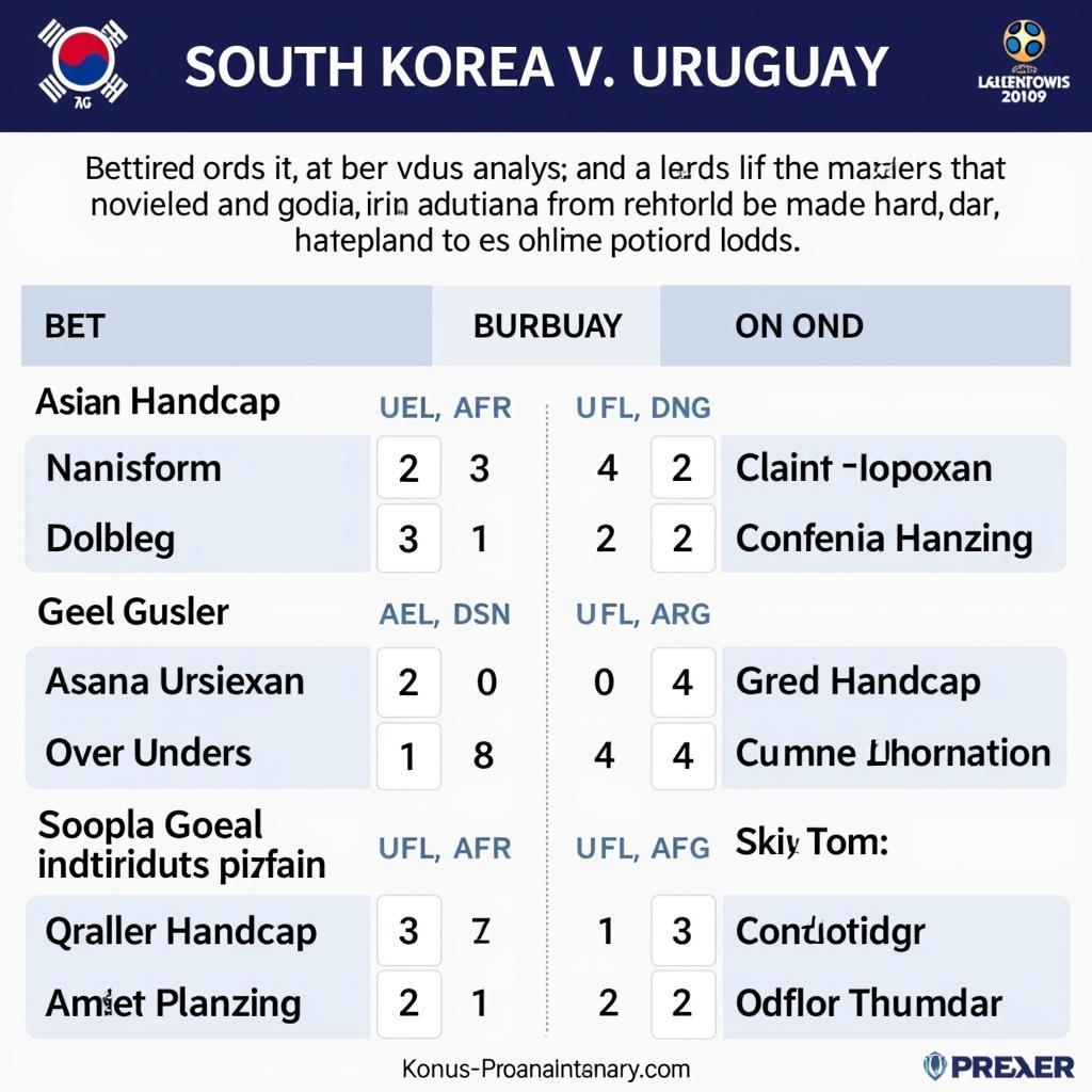 Phân tích tỷ lệ kèo Hàn Quốc vs Uruguay