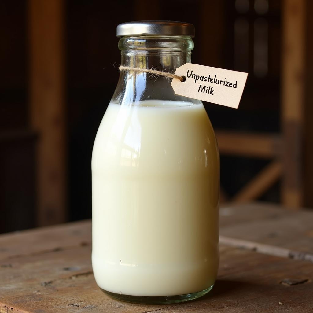 Unpasteurized Milk in a Bottle