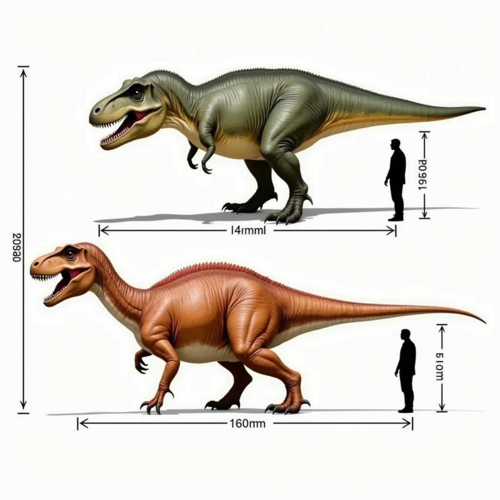 So Sánh Kích Thước Giữa Tyrannosaurus và Tarbosaurus