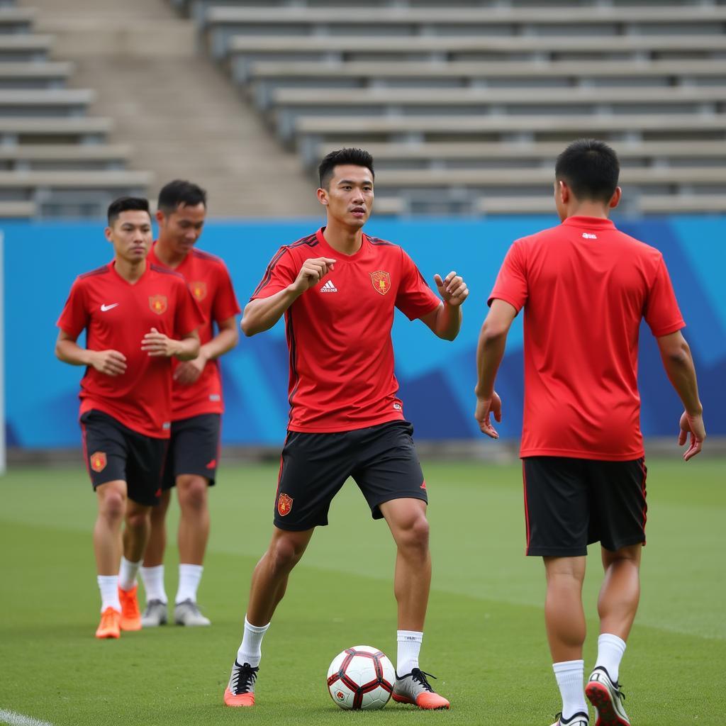 U20 Trung Quốc tập luyện trước trận đấu quan trọng với U20 Kyrgyzstan