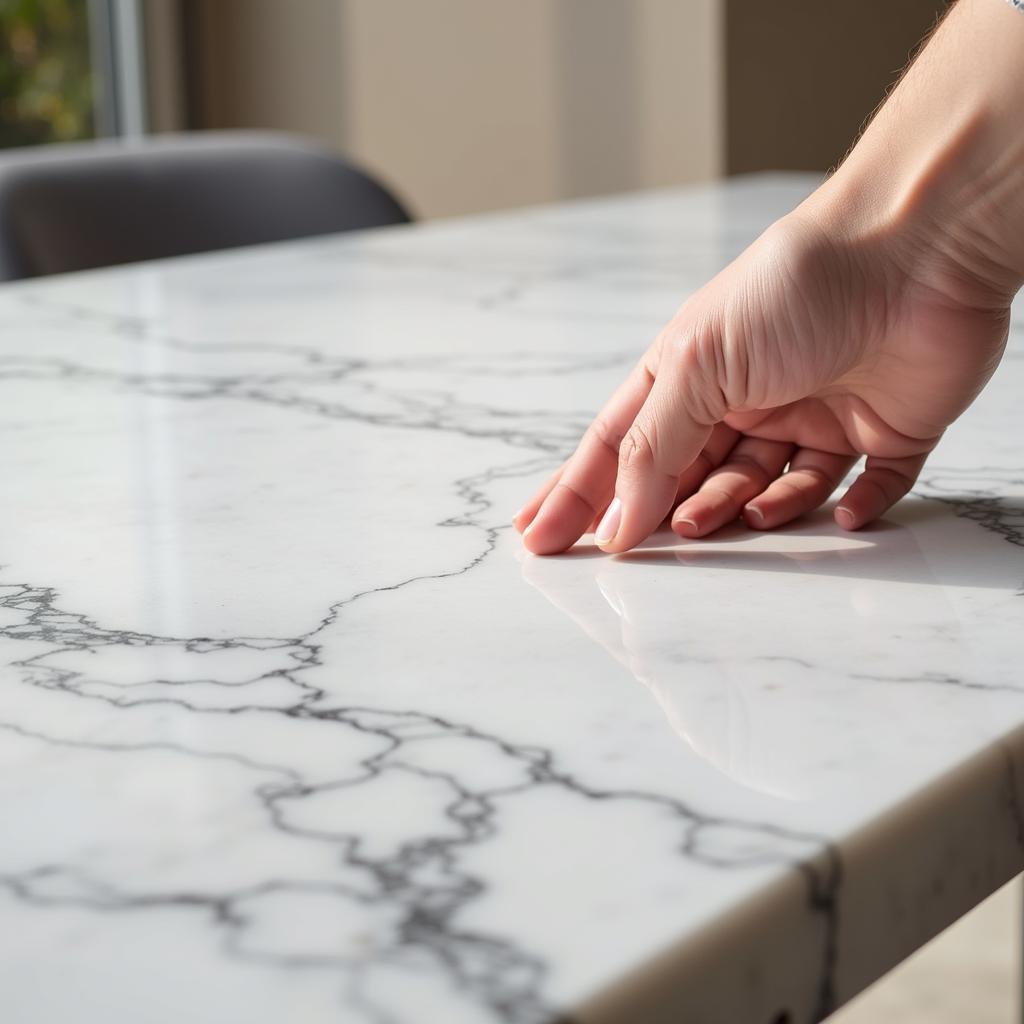 Ưu điểm của bàn họp mặt đá marble