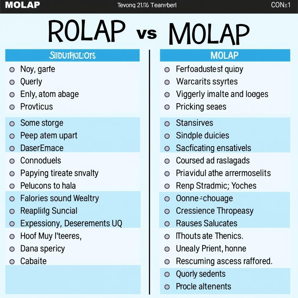 Ưu nhược điểm của ROLAP và MOLAP