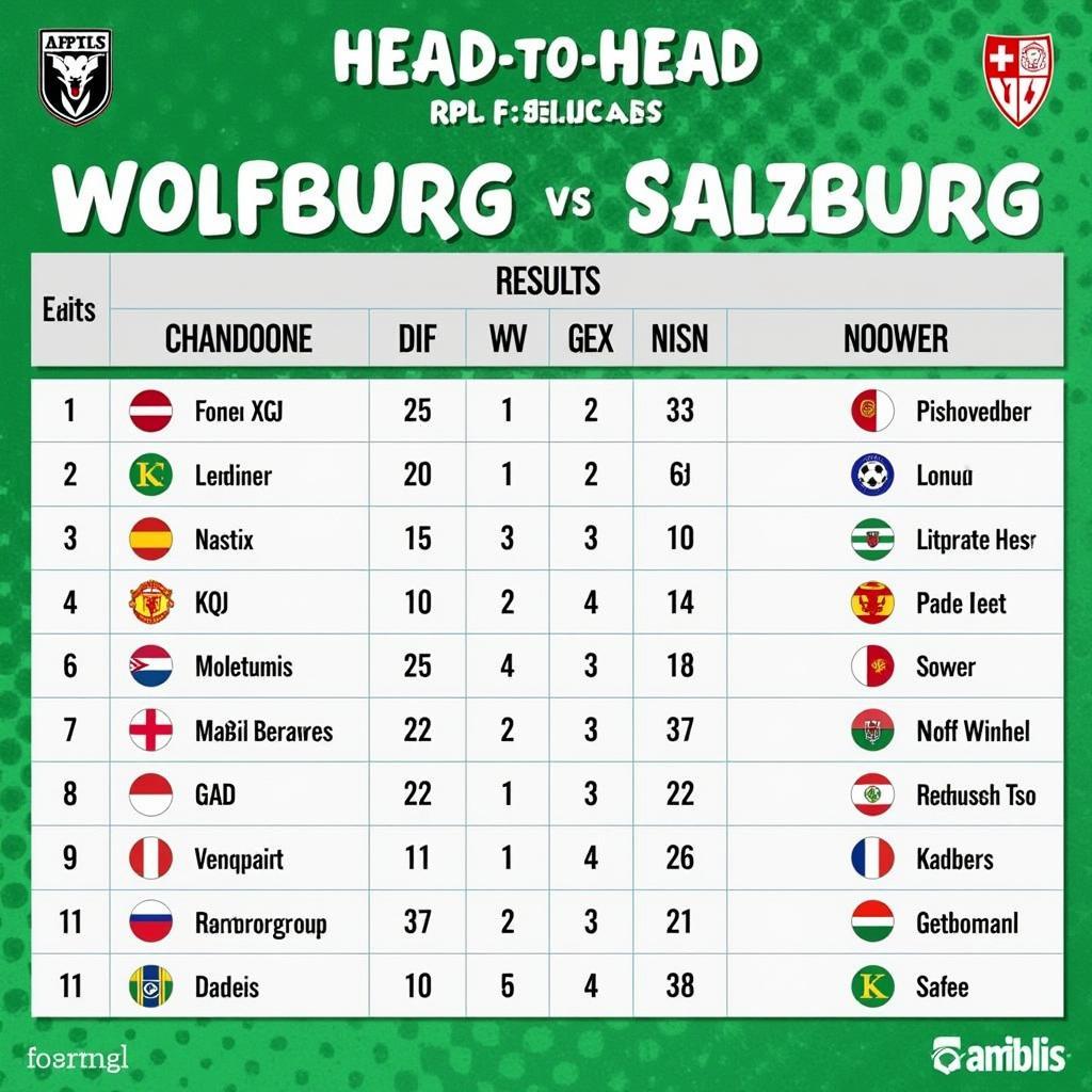 Lịch sử đối đầu Wolfsburg vs Salzburg