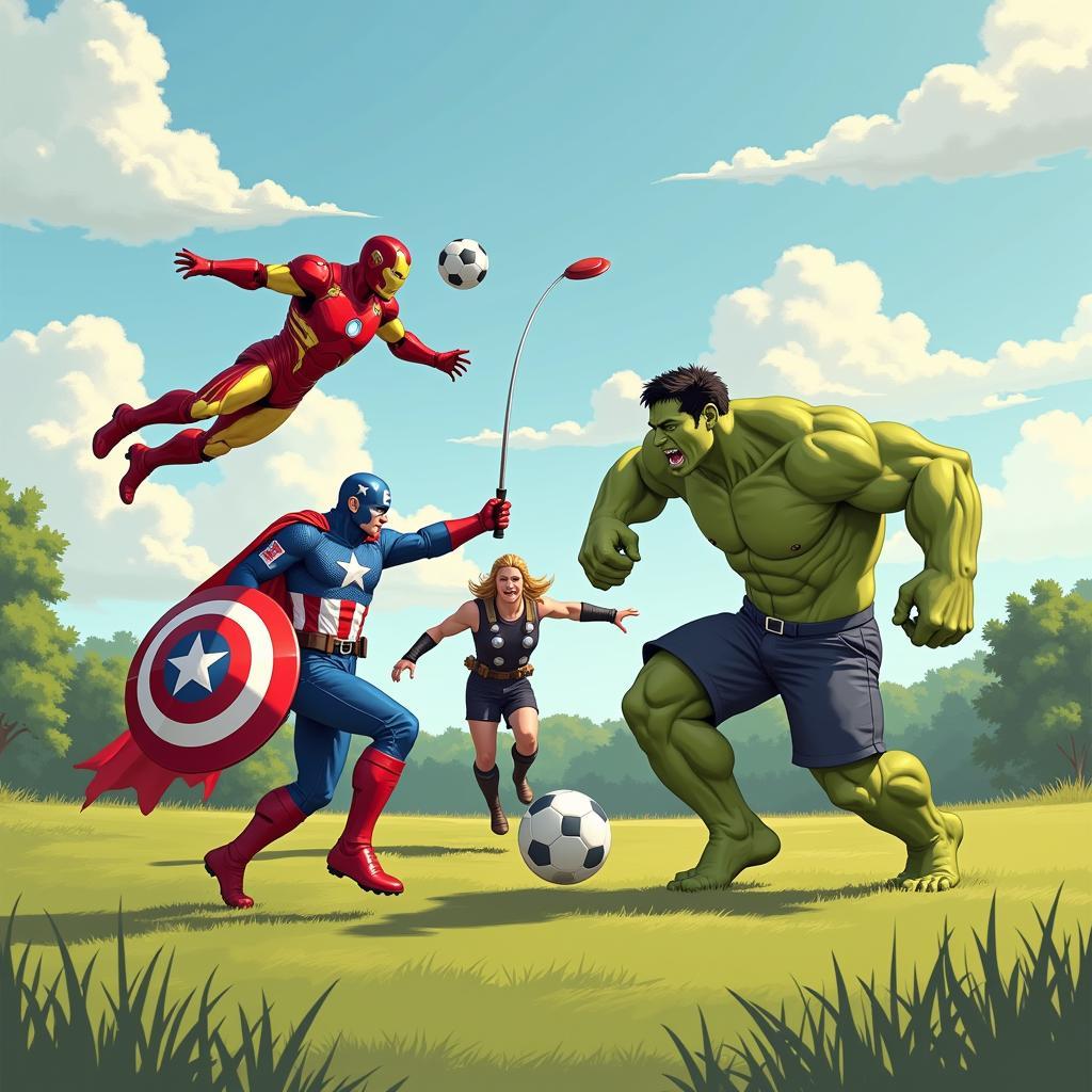 Avengers đá bóng: Trận đấu kinh điển giữa các siêu anh hùng