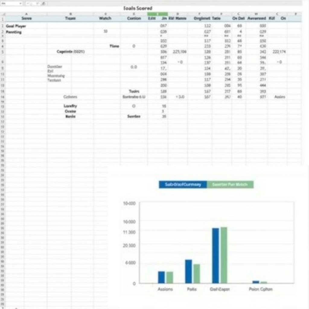 Bài tập Excel cơ bản về đá an: Thống kê số bàn thắng