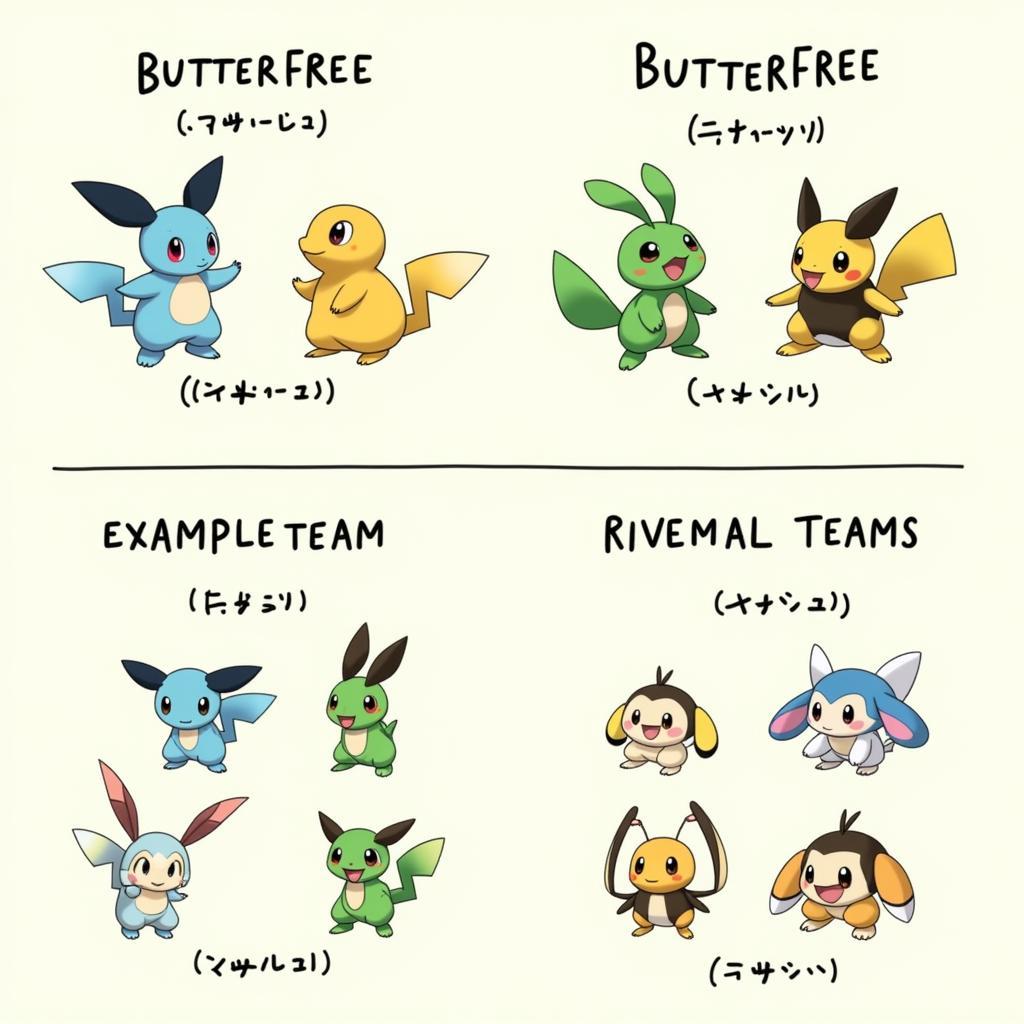 Butterfree và Beedrill trong đội hình