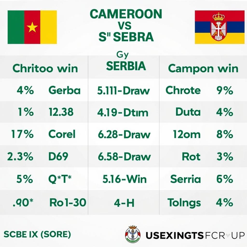 Cameroon vs Serbia dự đoán kết quả