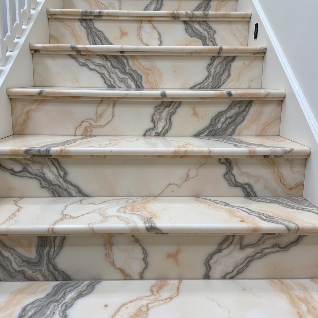 Đá marble ốp lát cầu thang tạo nên vẻ đẹp sang trọng và tinh tế