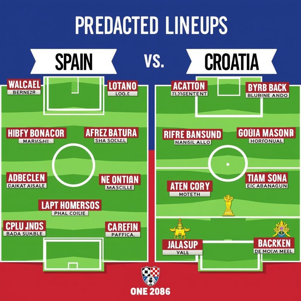 Đội hình dự kiến Tây Ban Nha vs Croatia