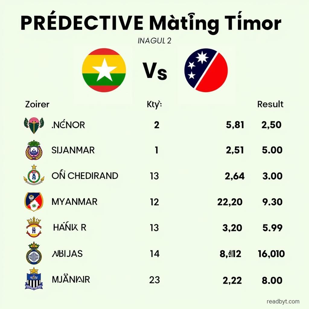 Dự đoán kết quả trận đấu Myanmar vs Đông Timor