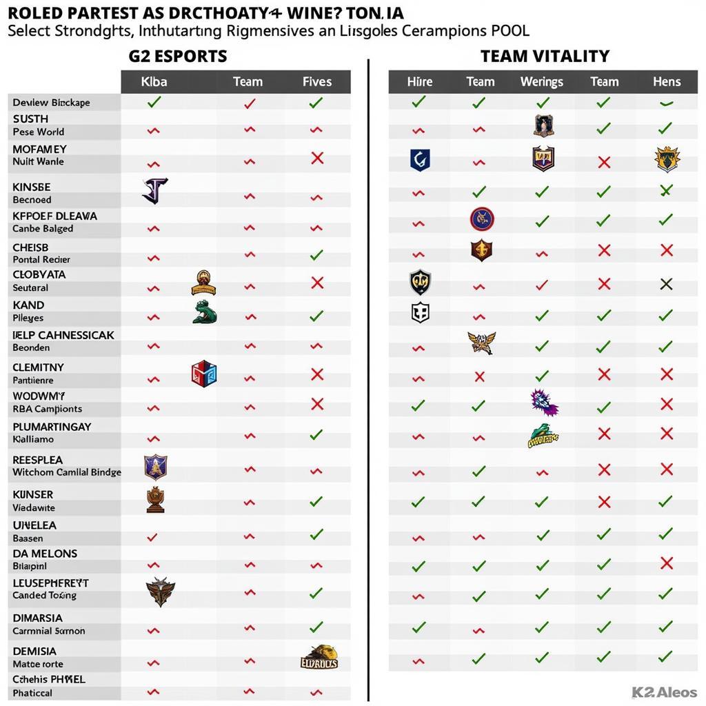 So sánh sức mạnh từng vị trí G2 vs Vitality