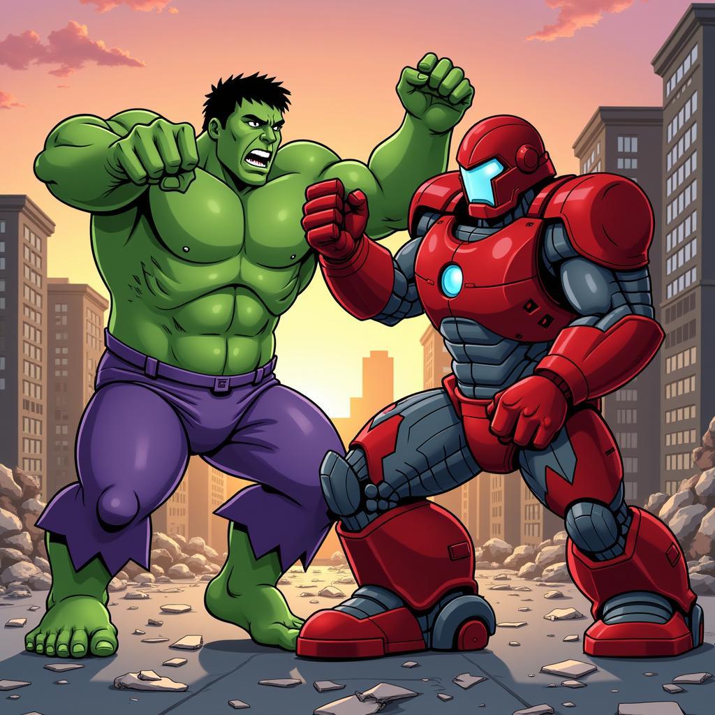 Hulk vs Hulkbuster trong hoạt hình