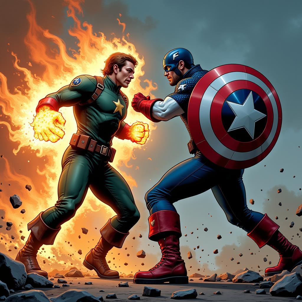 Iron Fist và Captain America giao chiến