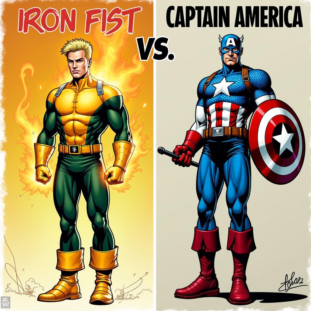 Iron Fist và Captain America thể hiện sức mạnh