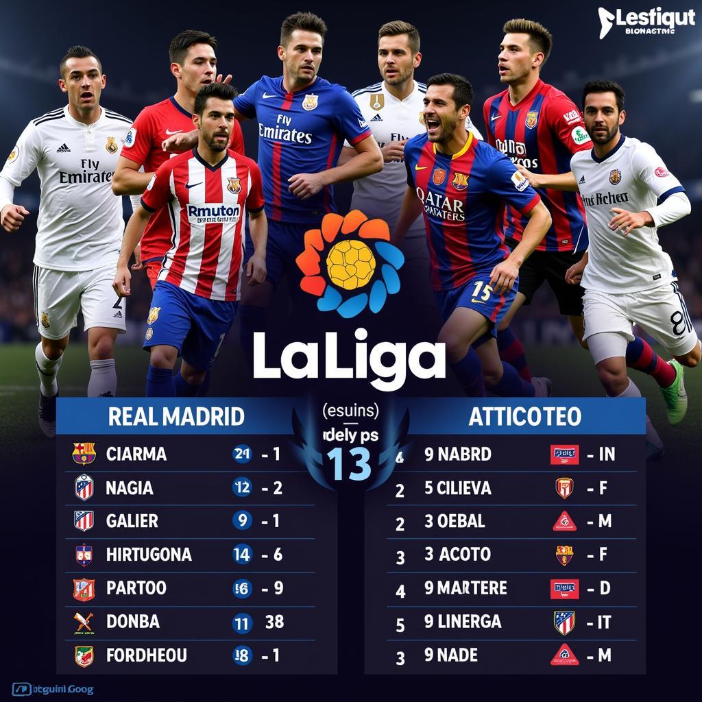 Kết quả bóng đá La Liga Tây Ban Nha