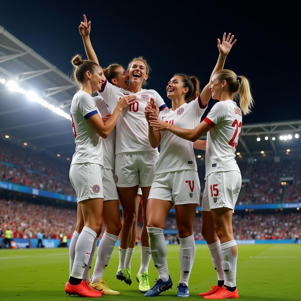 Olympic Women's Soccer Victory Celebration