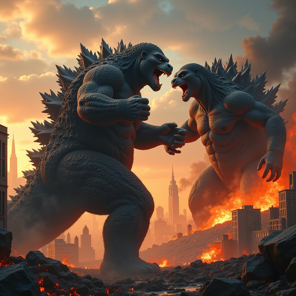 Kong và Godzilla đối đầu nảy lửa