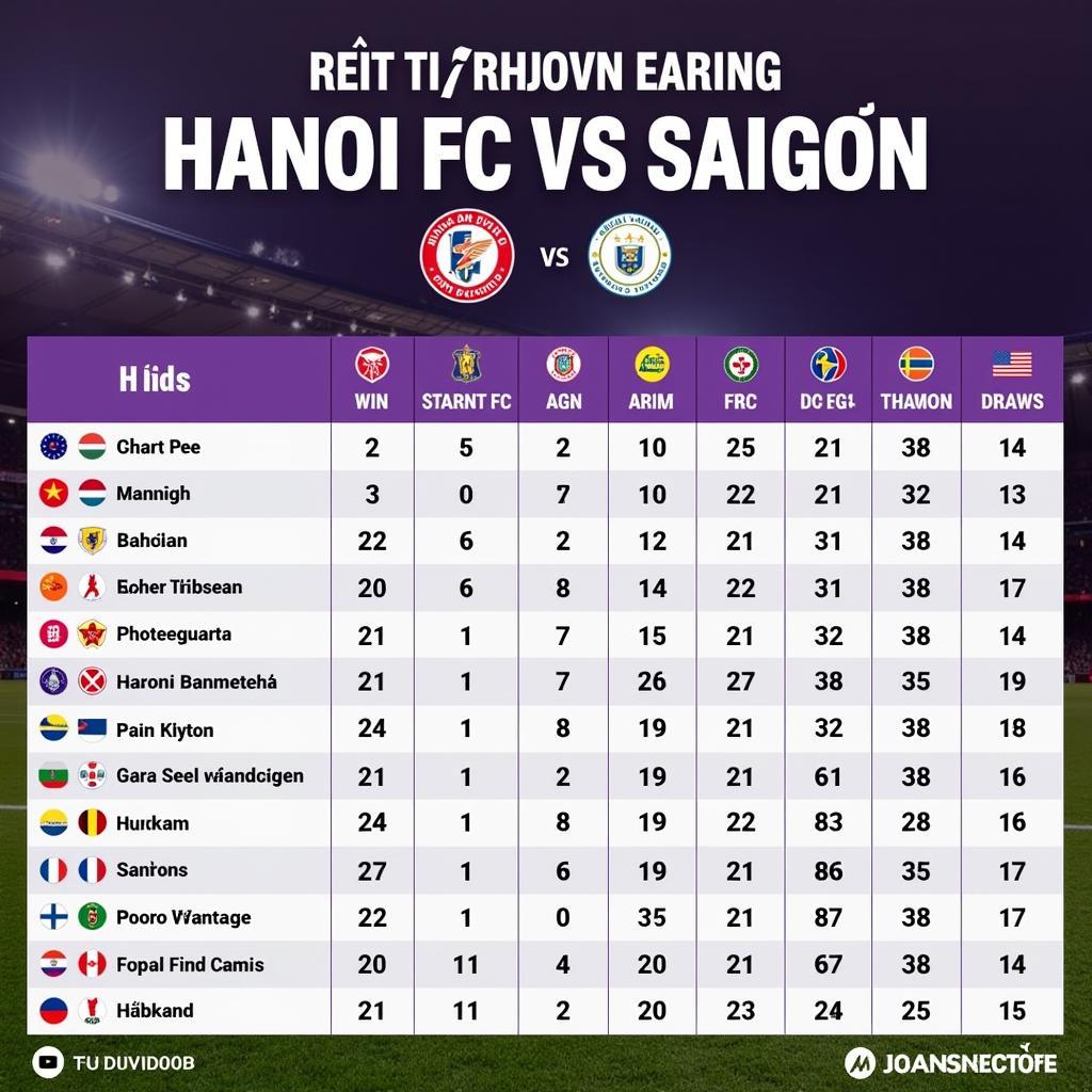 Lịch sử đối đầu giữa Hanoi và Saigon FC