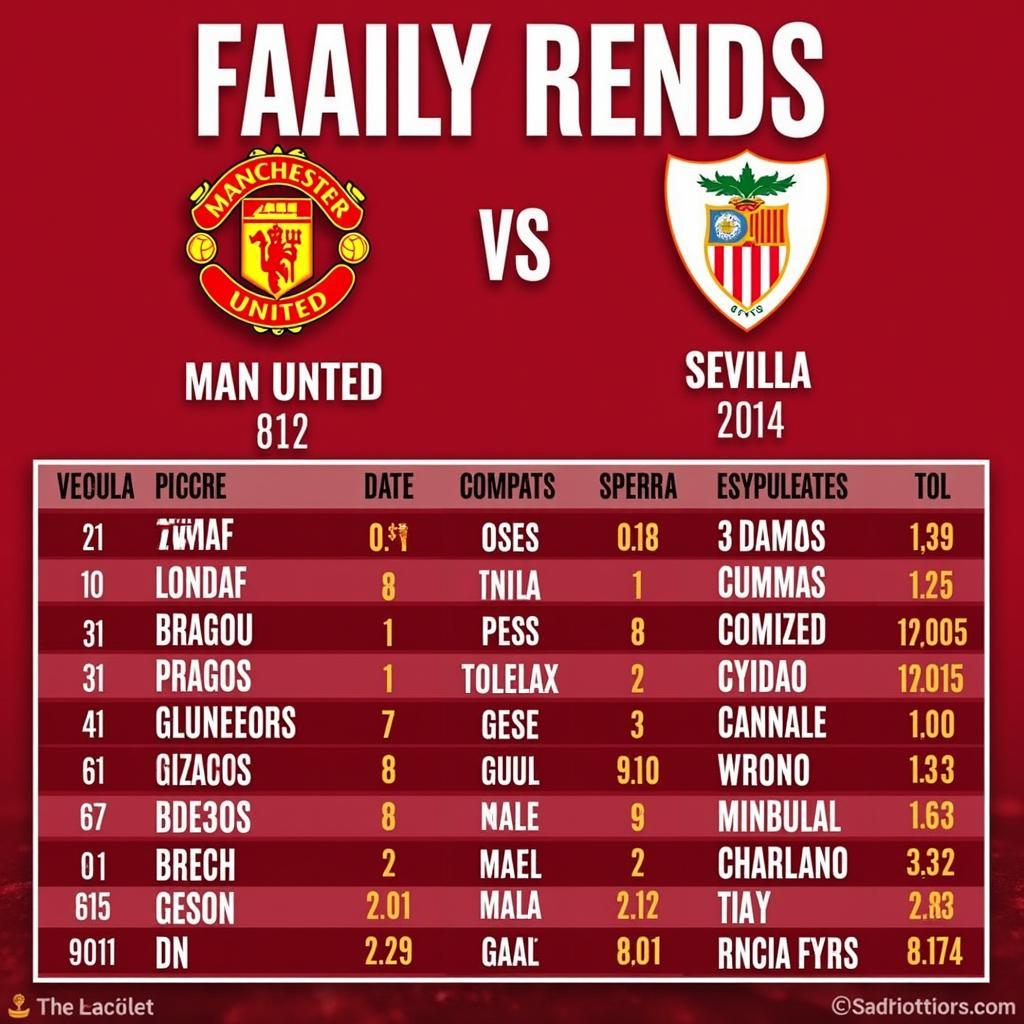 Lịch sử đối đầu giữa Man Utd và Sevilla