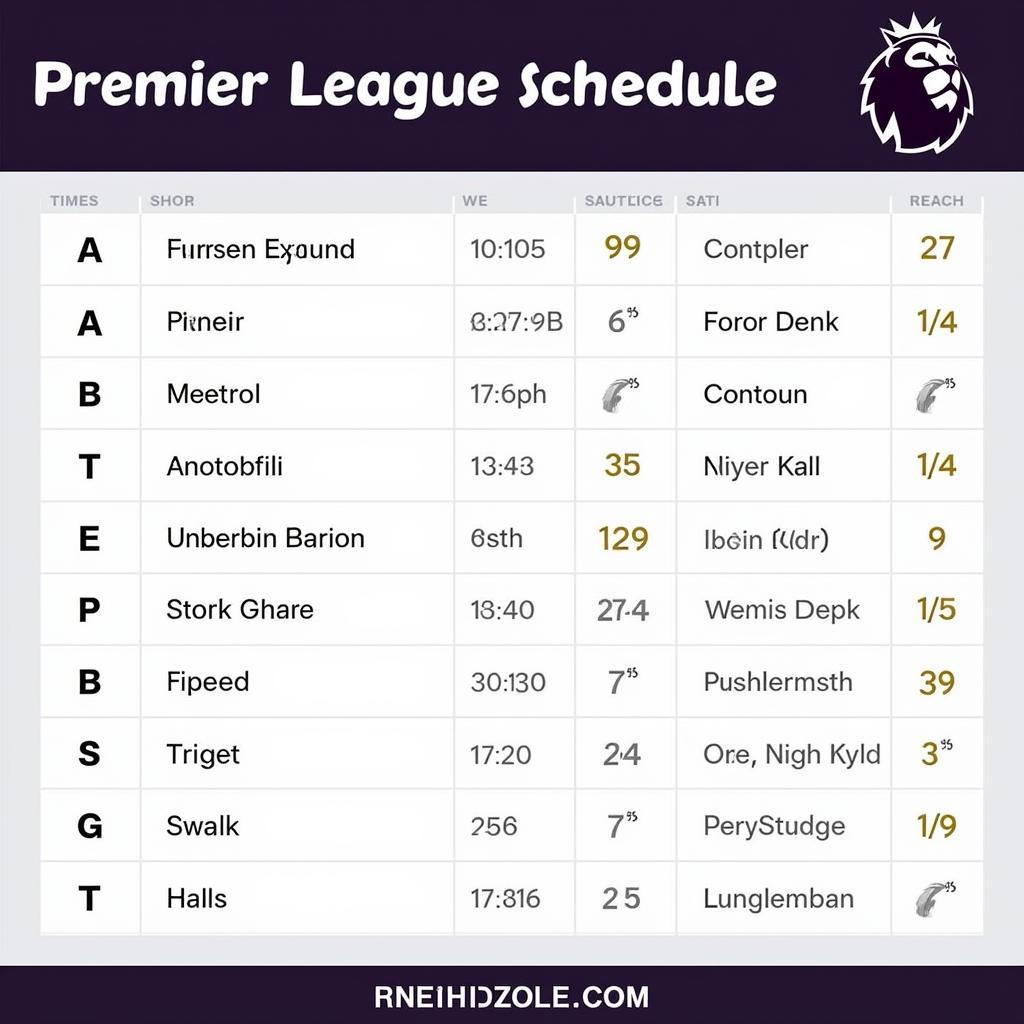 Lịch thi đấu Premier League cập nhật 24/7