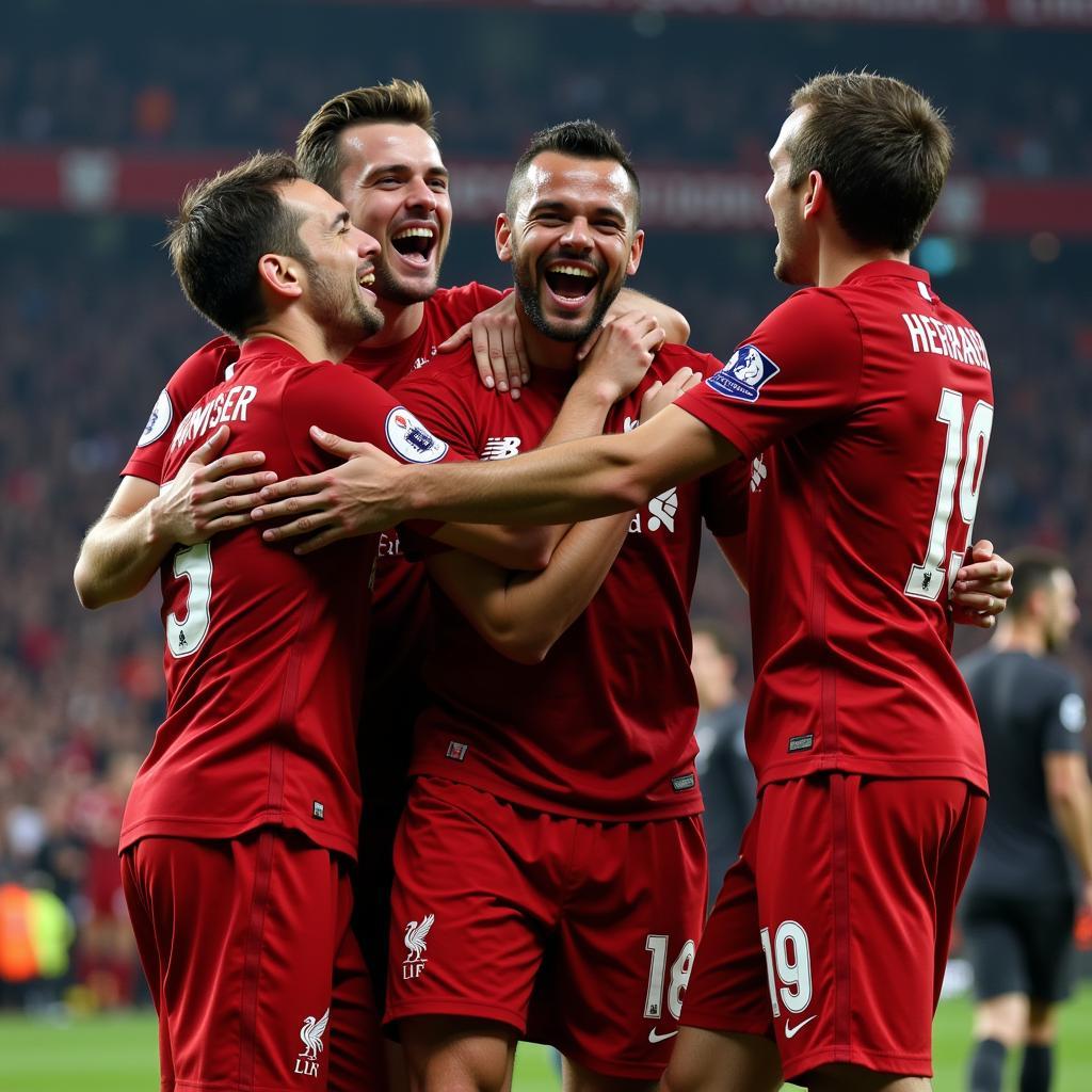 Liverpool ăn mừng chiến thắng tại Anfield