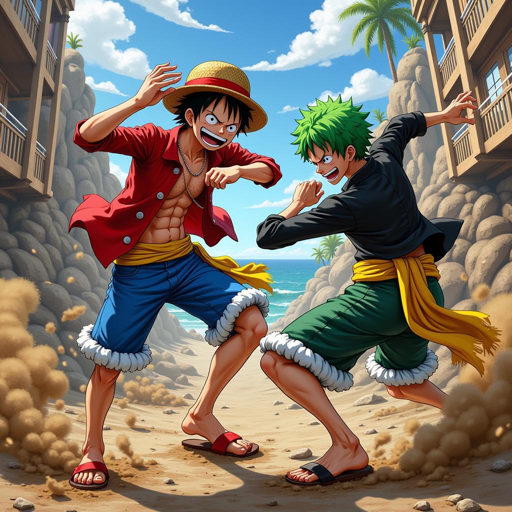 Luffy và Zoro đối đầu kịch tính