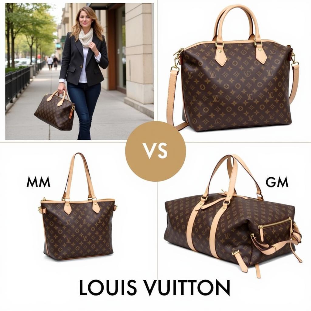 LV Neverfull MM và GM trong các tình huống sử dụng khác nhau