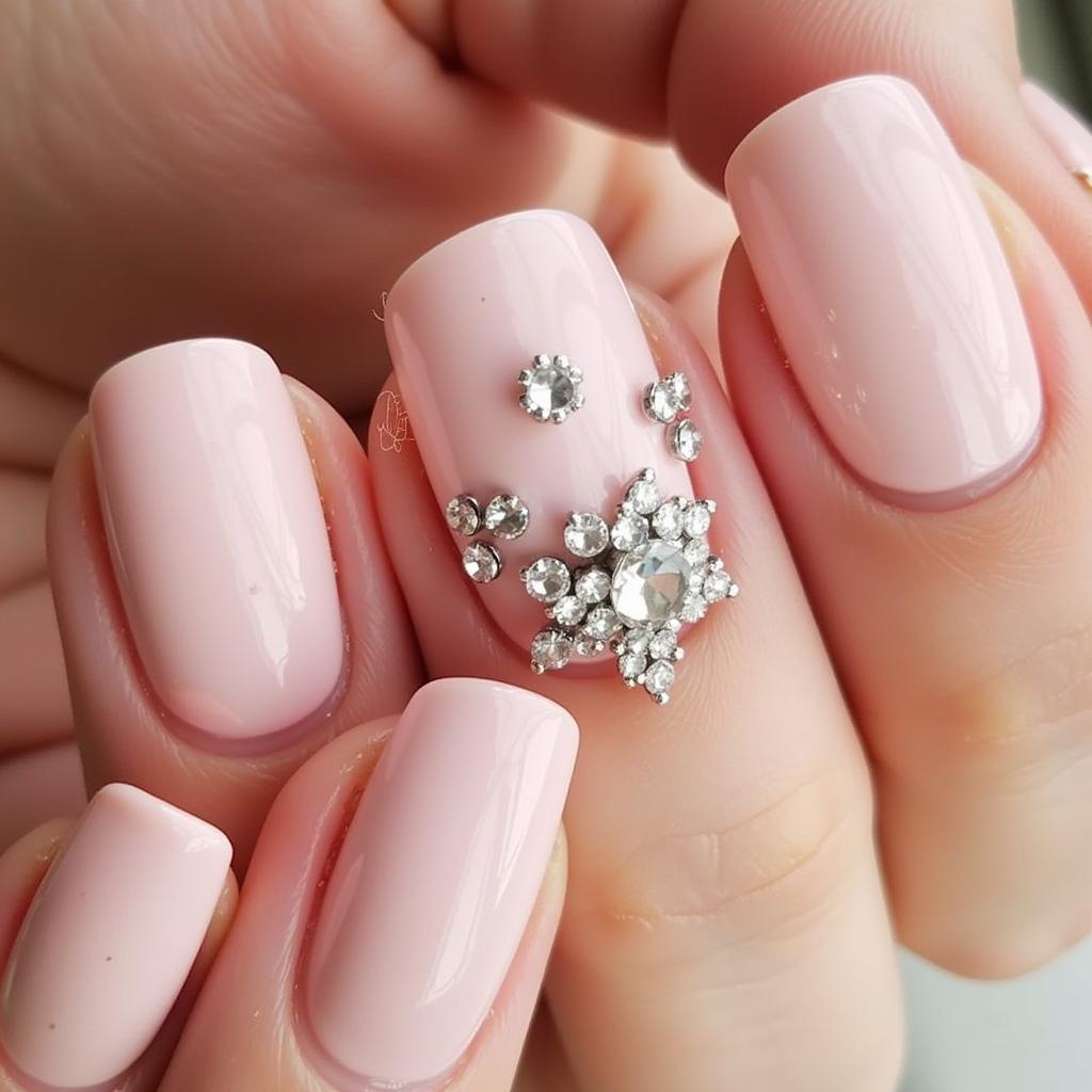 Mẫu đính đá nail đẹp và sang trọng