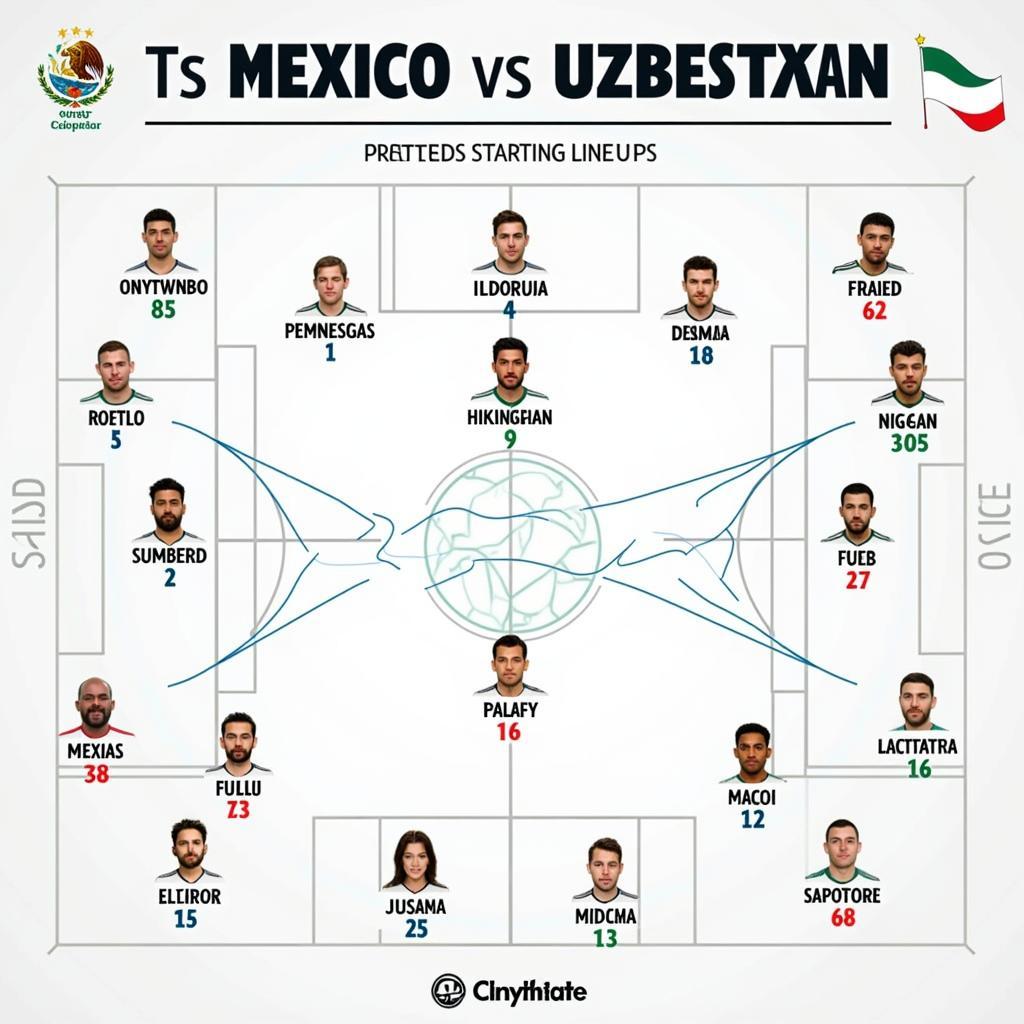 Mexico vs Uzbekistan: Đội hình ra sân dự kiến