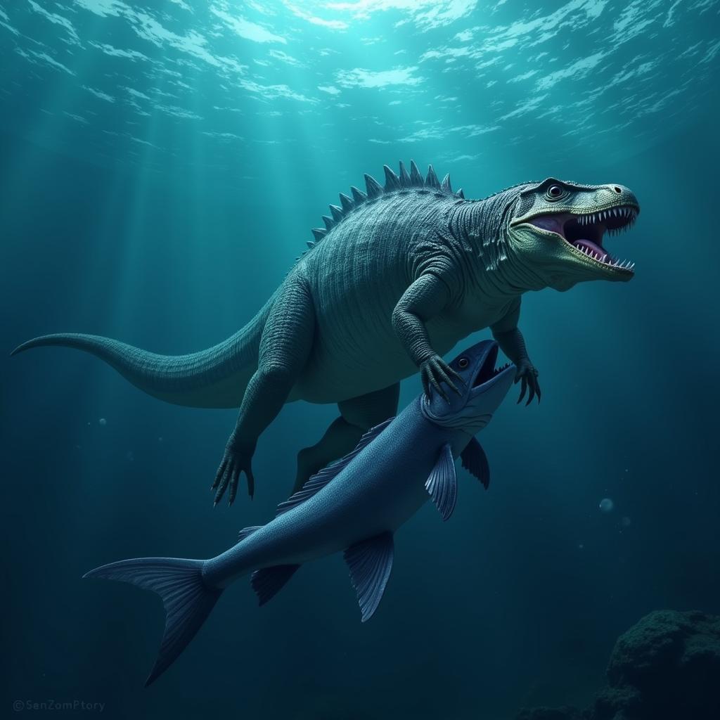 Mosasaurus săn mồi