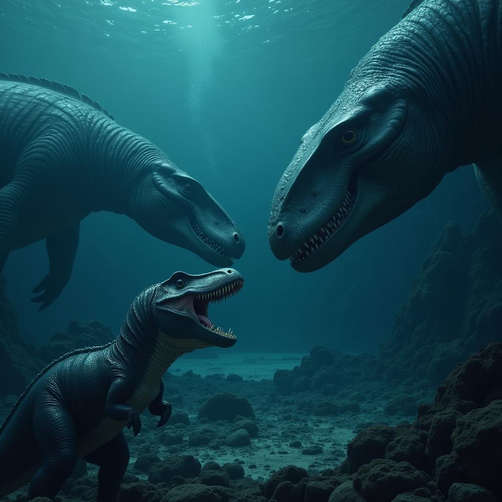 Mosasaurus vs Megalodon đối đầu