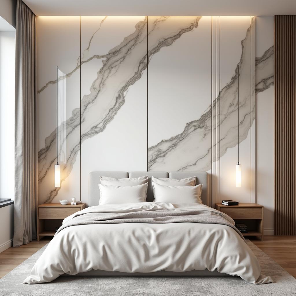 Ốp vân đá marble cho phòng ngủ