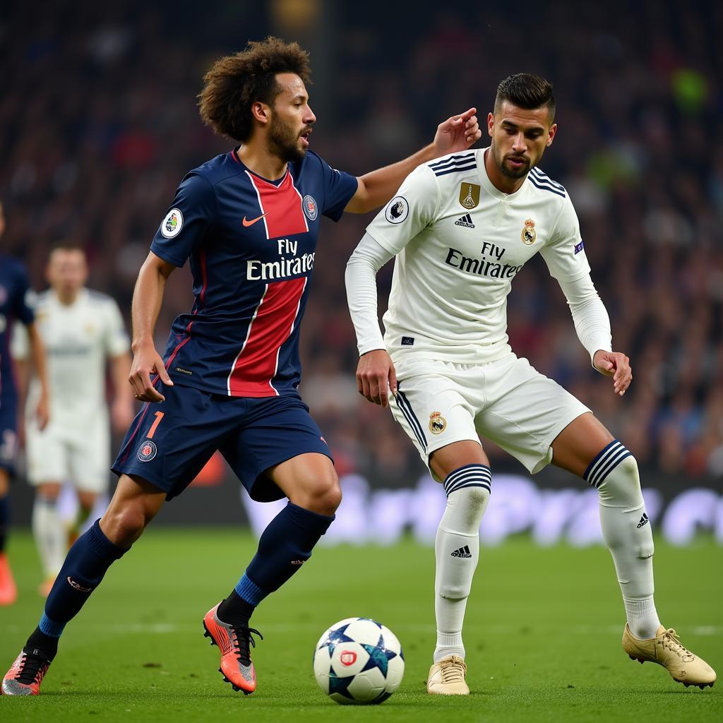 Trận đấu PSG vs Real Madrid tại Champions League