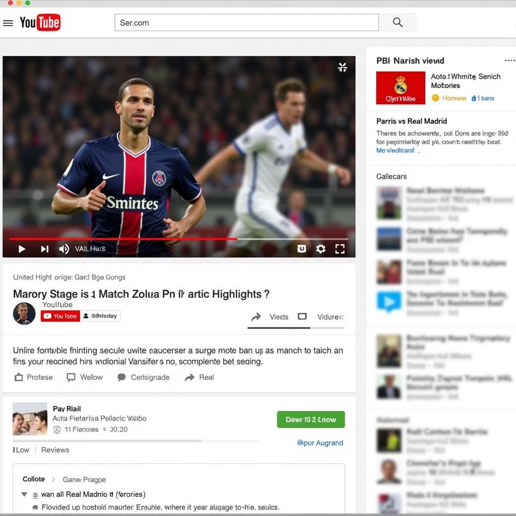 Highlights trận đấu PSG vs Real Madrid trên Youtube