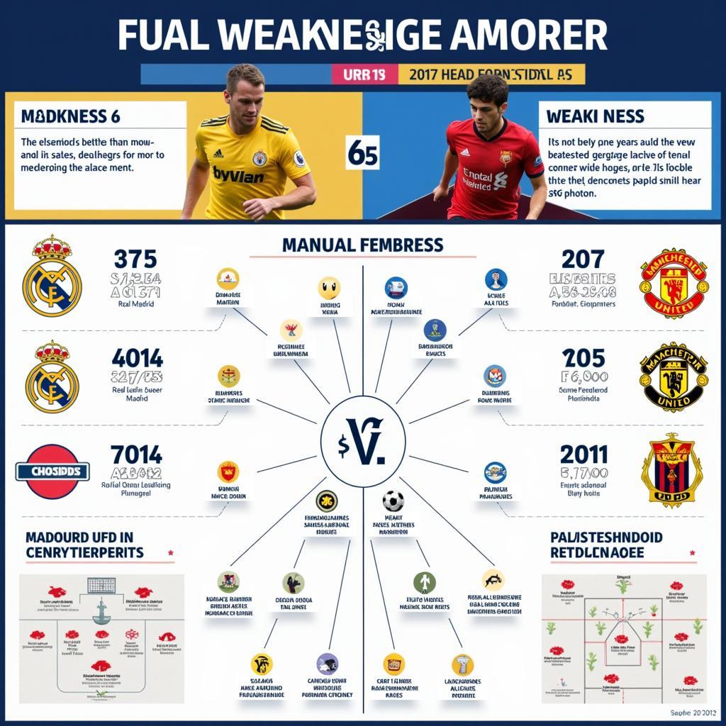 So sánh đội hình và chiến thuật của Real Madrid và MU.