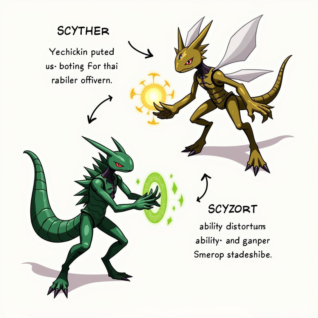 So sánh khả năng và chiến thuật của Scyther và Scizor