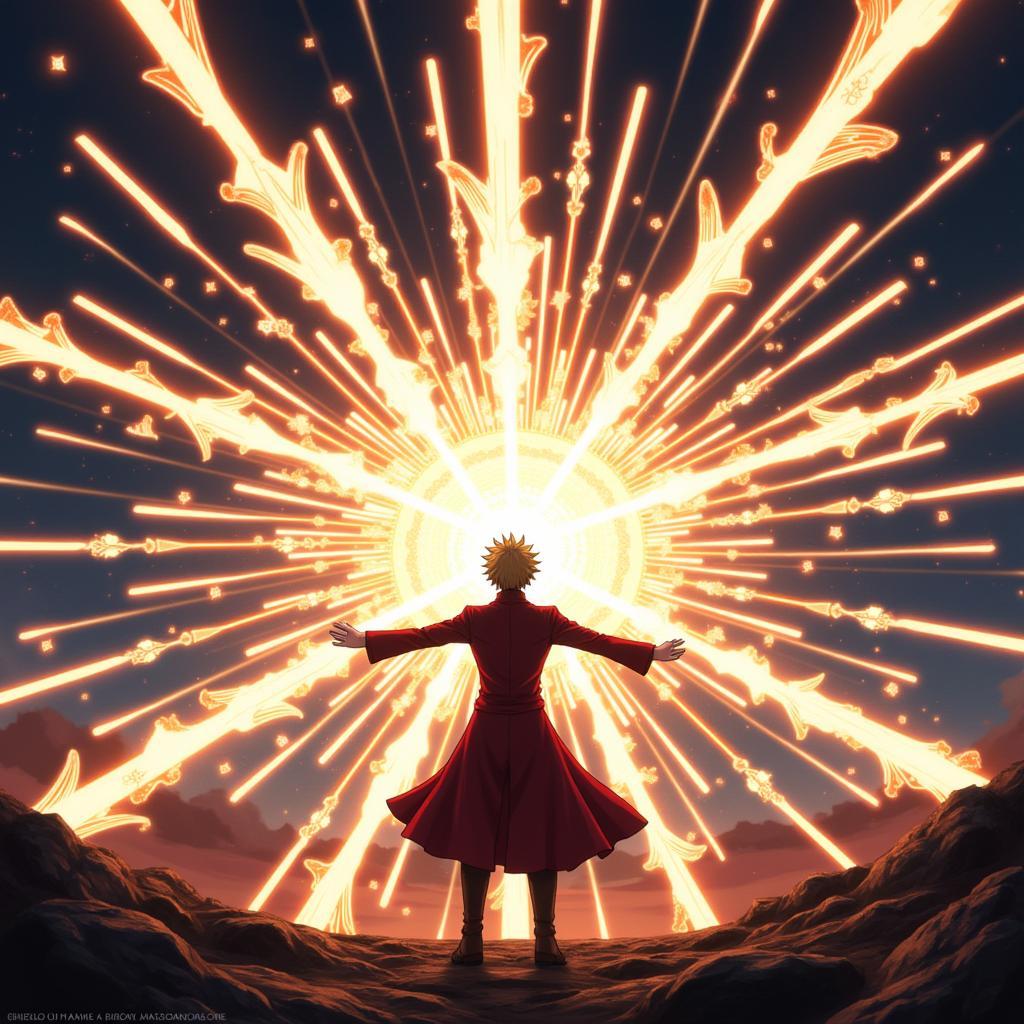 Shirou sử dụng Unlimited Blade Works