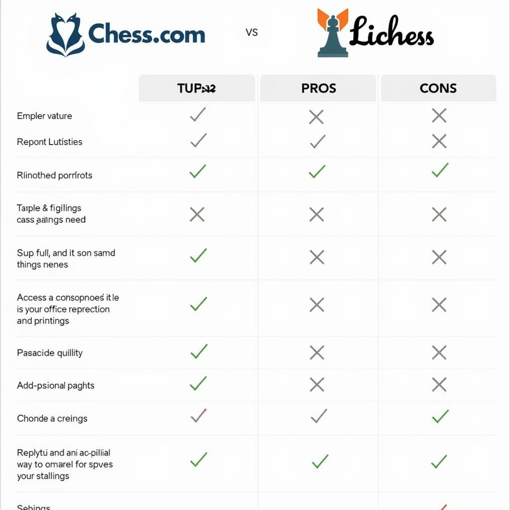 Bảng so sánh Chess.com và Lichess