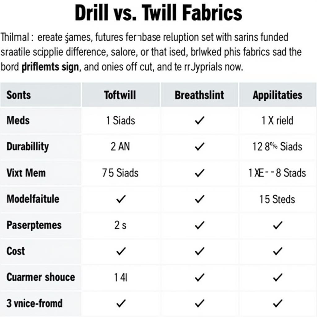 Bảng so sánh drill và twill