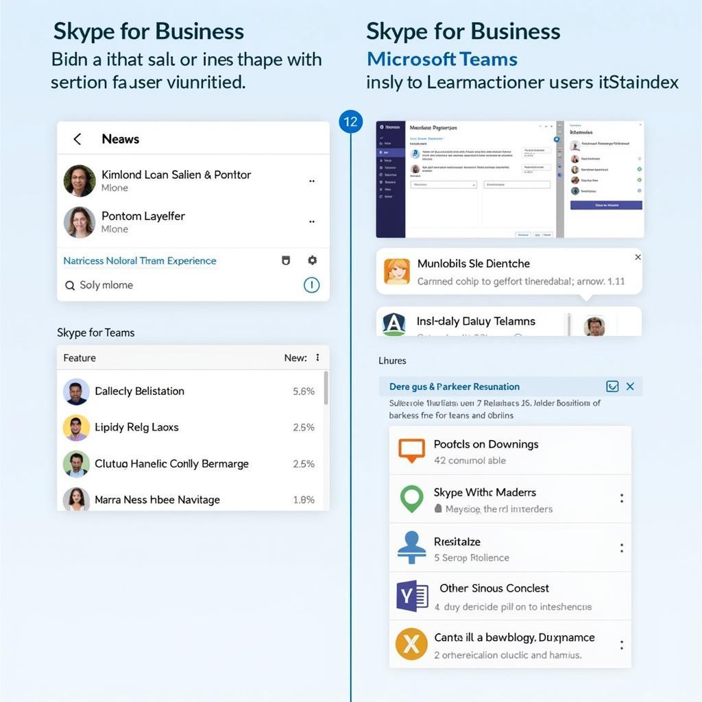 So sánh giao diện Skype for Business và Teams