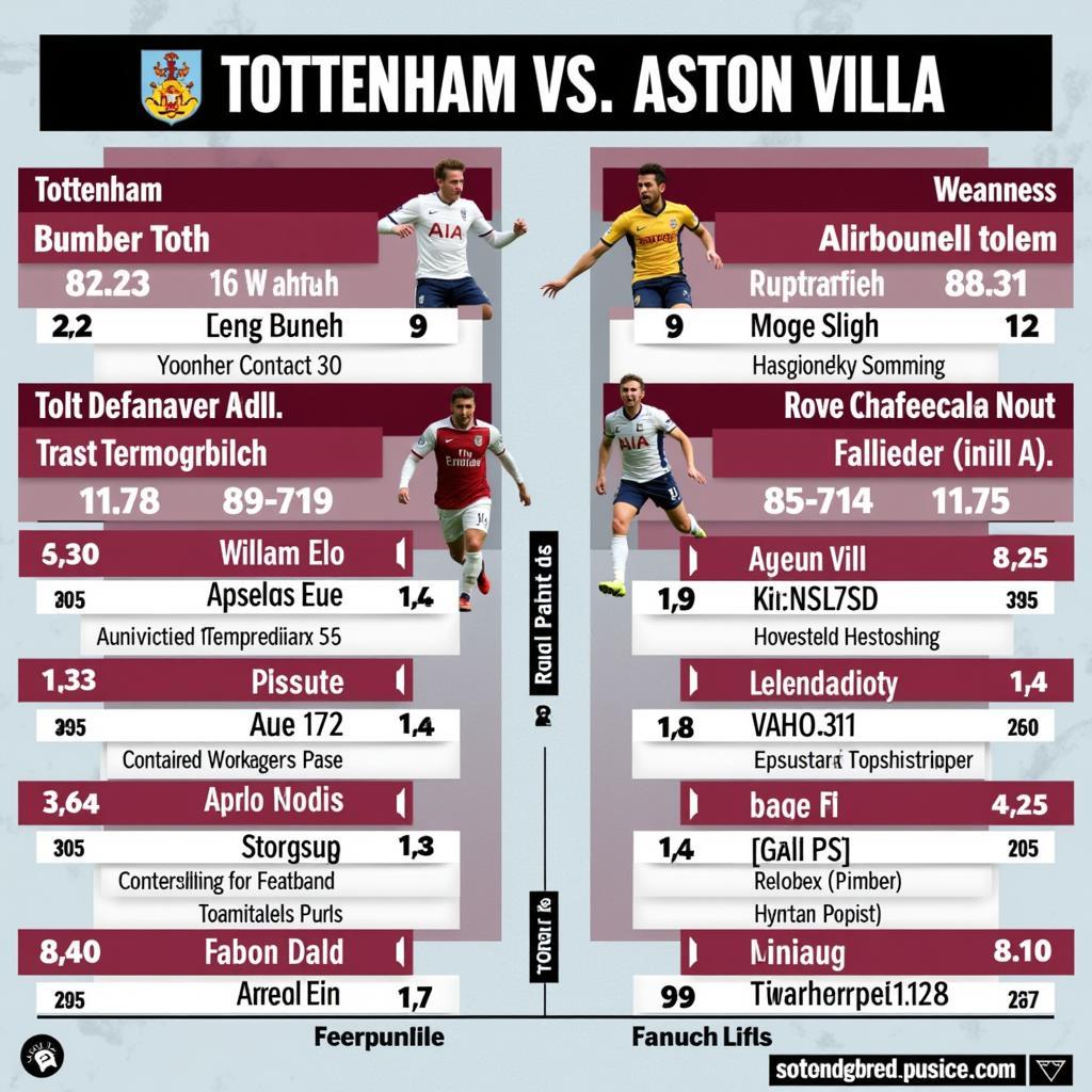 So sánh lực lượng giữa Tottenham và Aston Villa