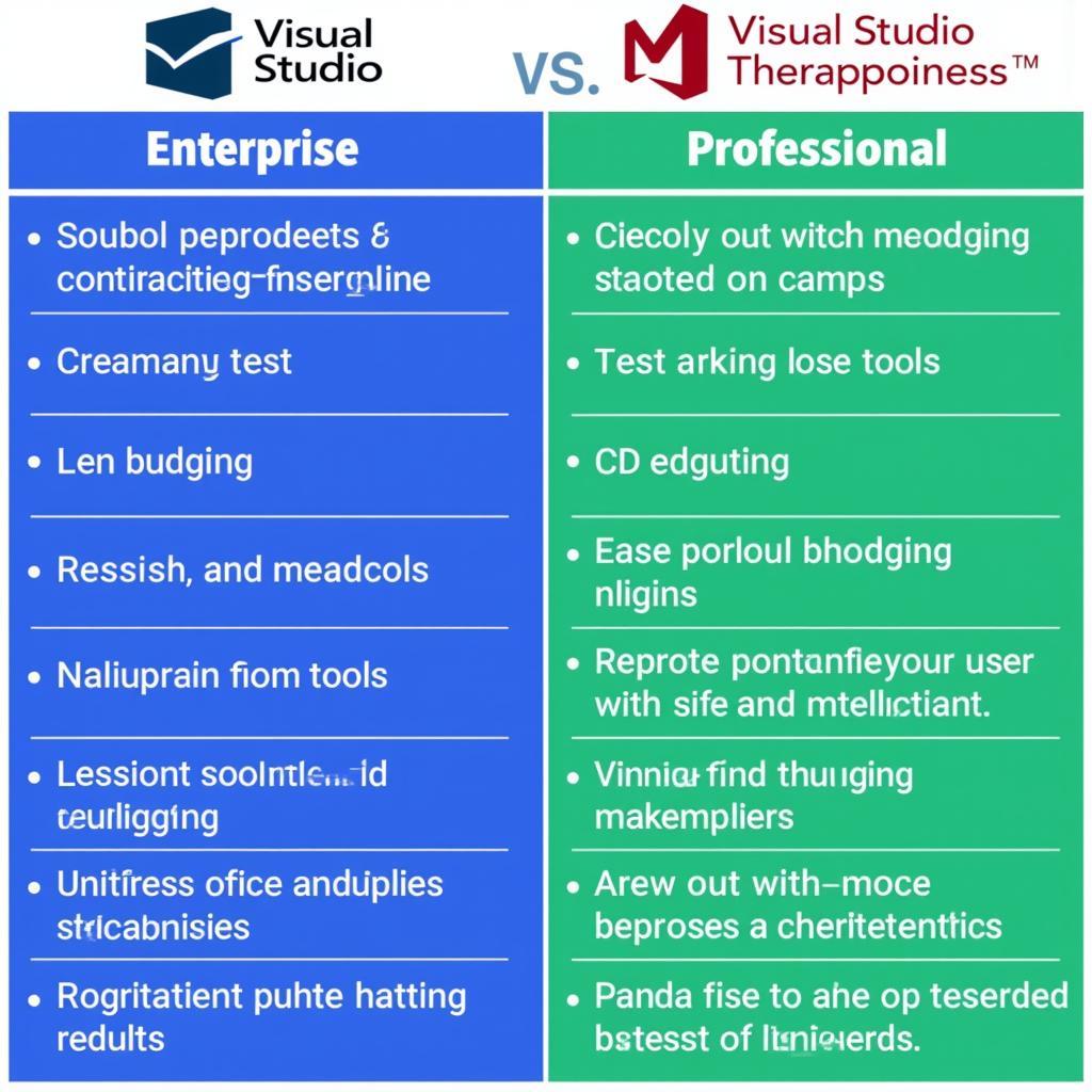 So sánh Visual Studio Enterprise và Professional