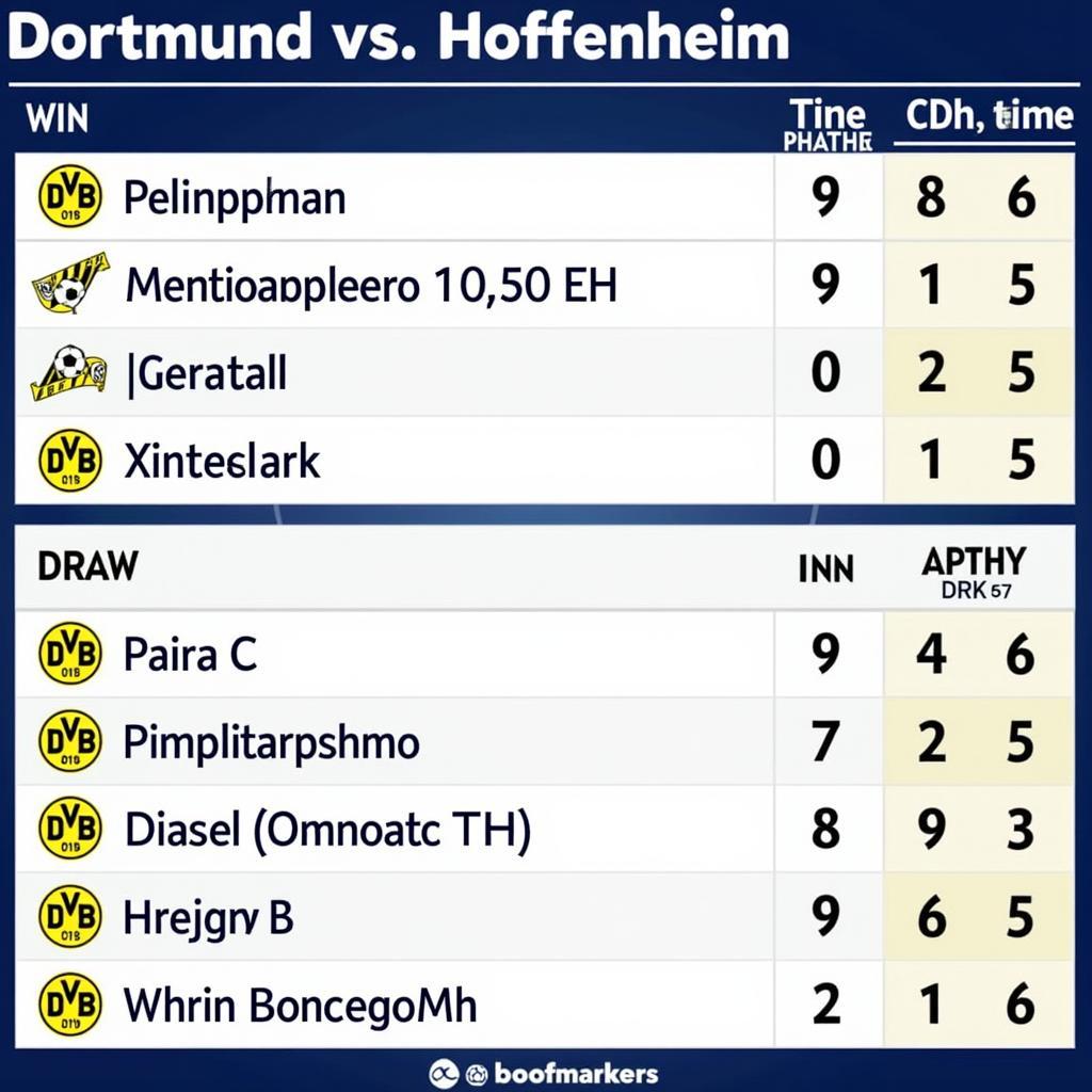 Soi kèo Dortmund vs Hoffenheim: Tỷ lệ kèo